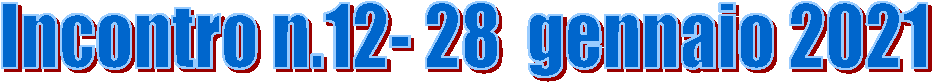 Incontro n.12- 28  gennaio 2021